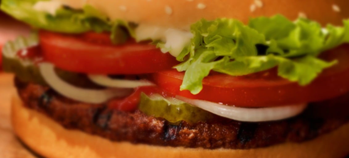 Close up of a Whopper burger from Burger King.