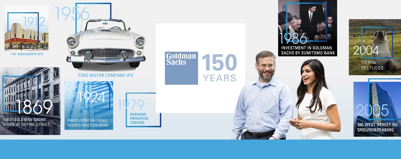 Goldman Sachs 150th anniversary graphic