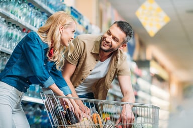 Couple Shopping in Warehouse Club Store