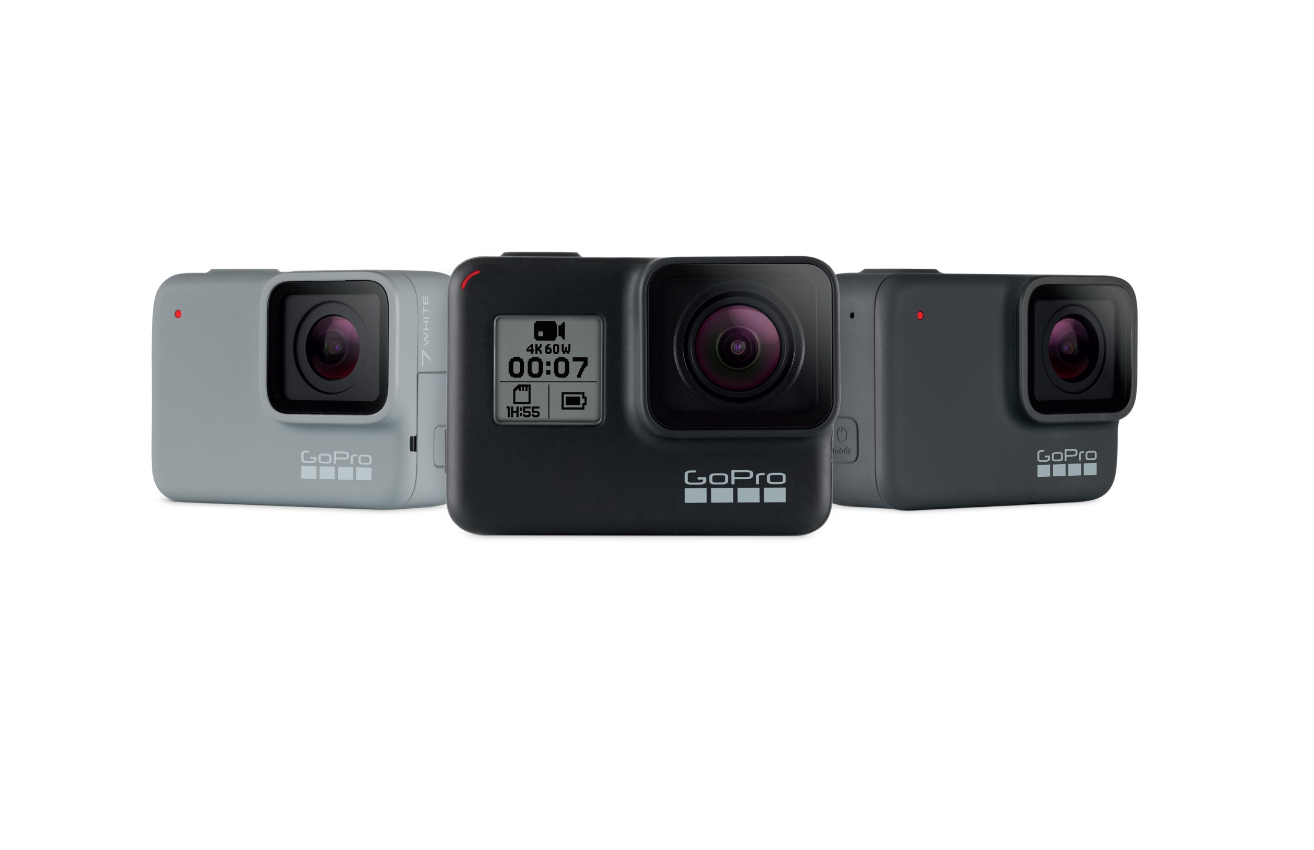 GoPro's Hero7 lineup of three devices. 