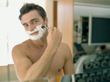 man shaving