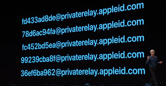 Craig Federighi display examples of randomized relay addresses