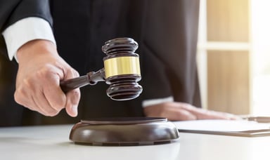 Judge banging gavel