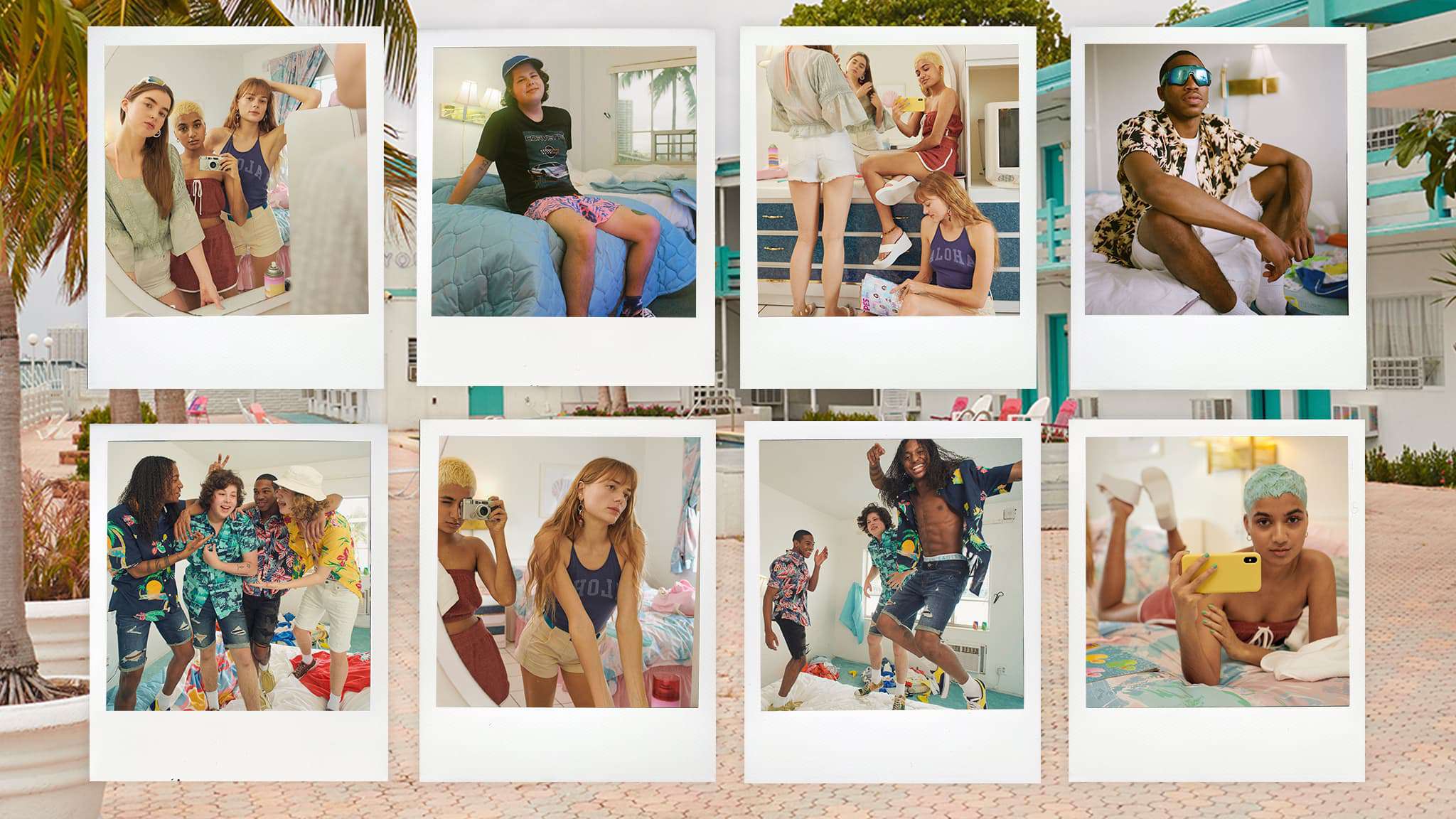 An American Eagle marketing campaign featuring Polaroid snapshots.