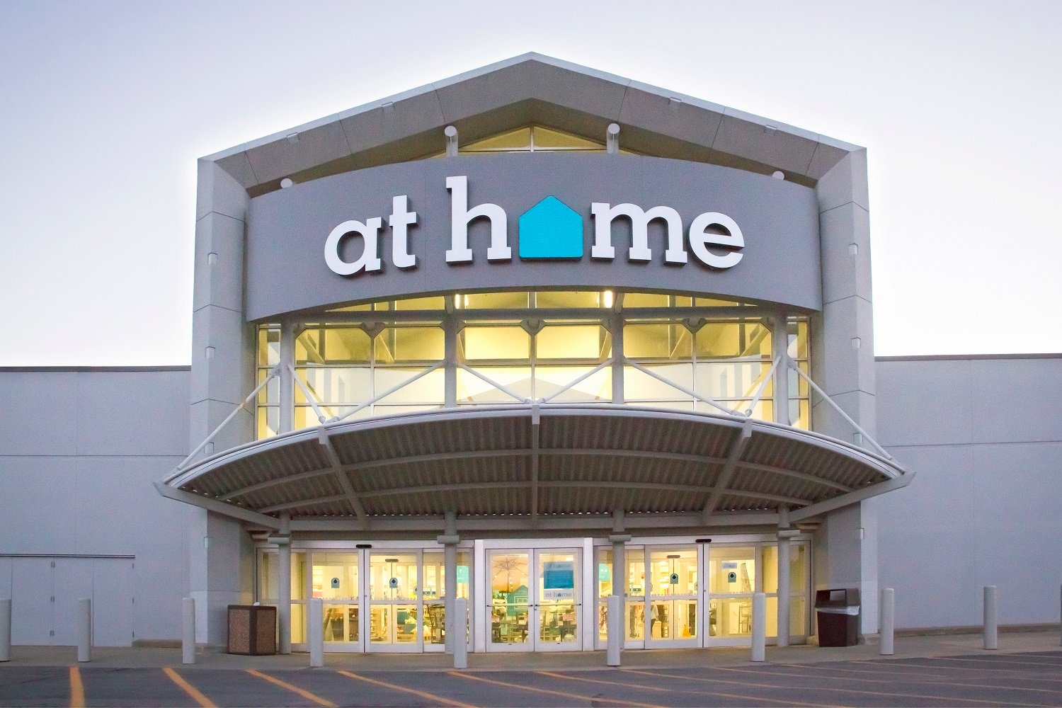 At Home retail location as seen from parking lot on a clear day.