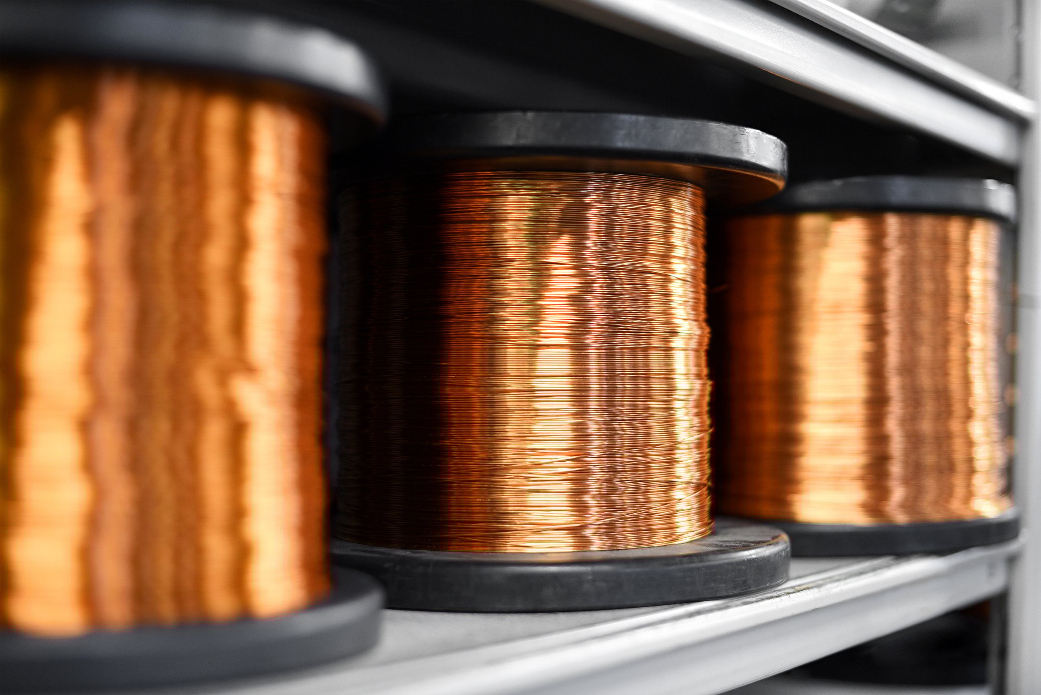 Several coils of copper wire.