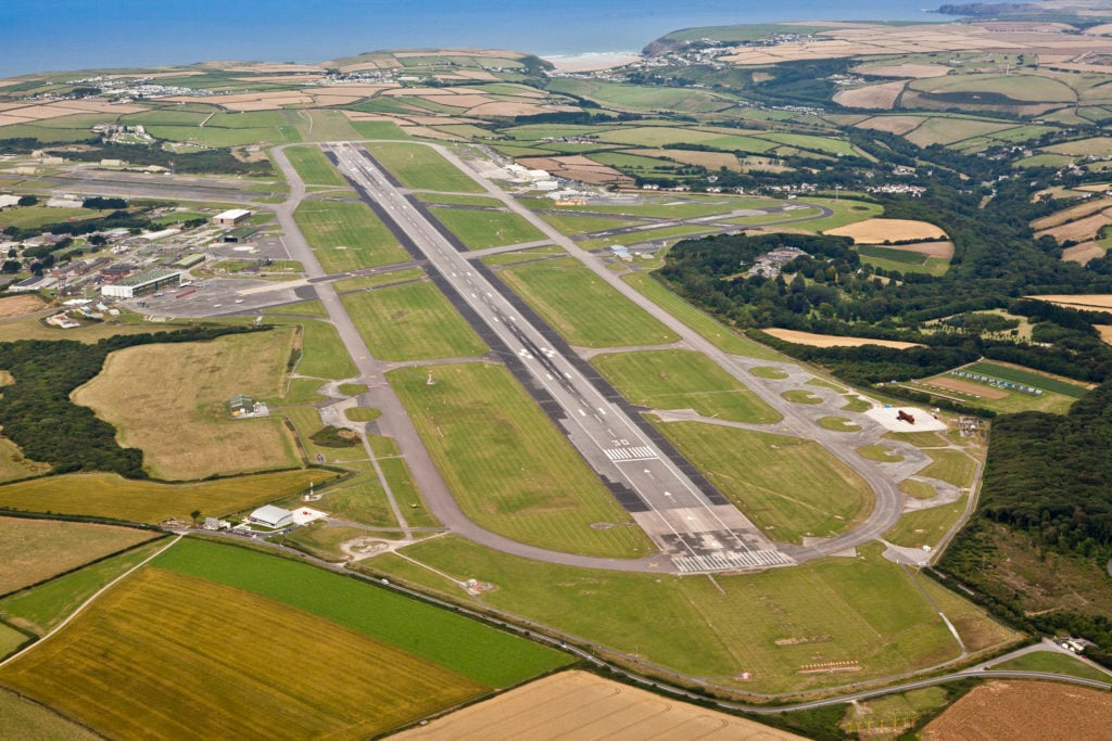 Landing strip at Cornwall Airport.