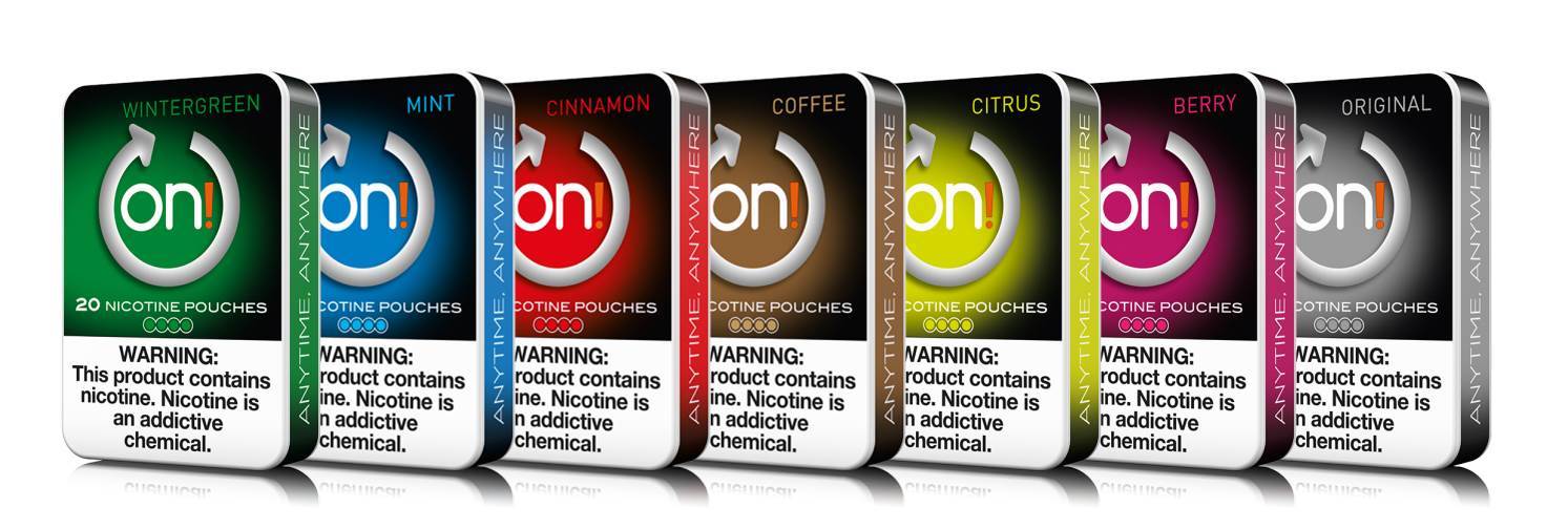 on! brand snus in various flavor varieties.