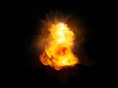 fiery explosion