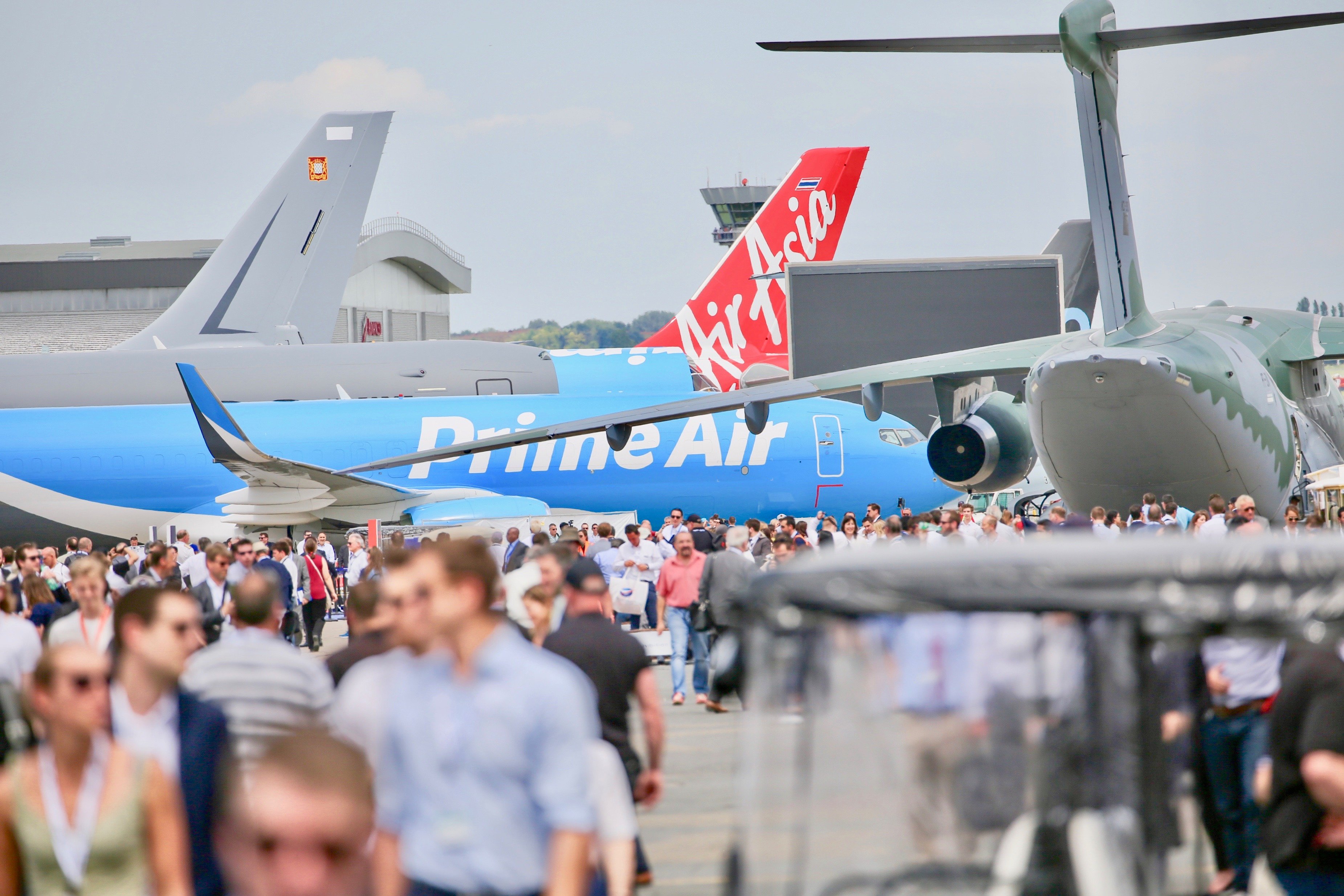 Amazon Air cargo plane at the Paris Air Show.