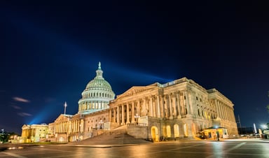 US Capitol at night