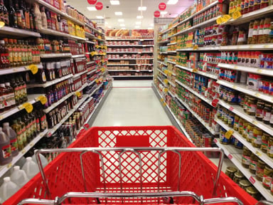 Target aisle from a shopping cart