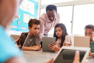 Kids Using Tablets in Classroom