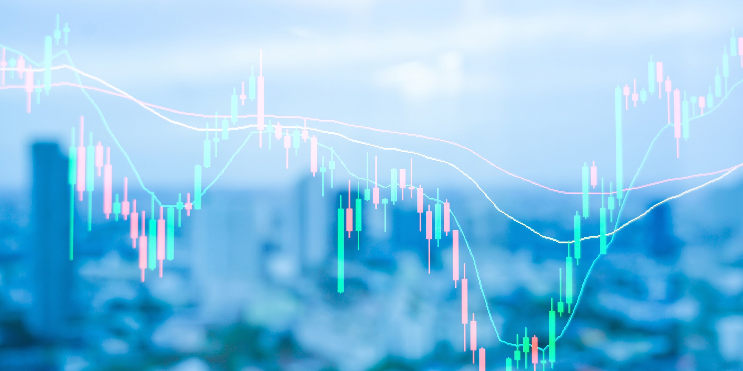 Stock chart graph moving up and down.