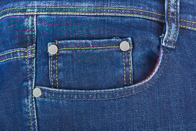 Close-Up of Blue Jeans Pocket