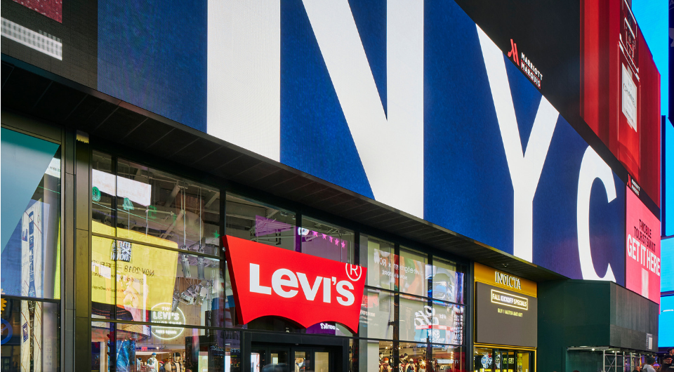 The front of a Levi's store in New York.