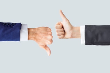 Thumb down and thumb up