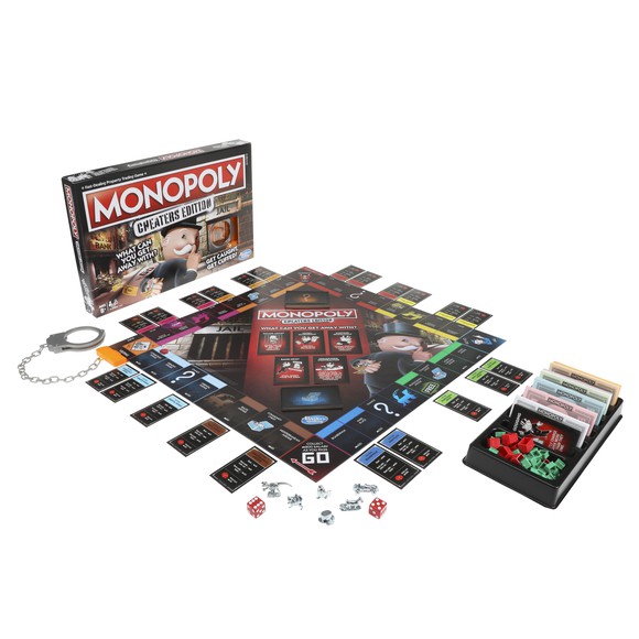Hasbro's Monopoly Cheaters Edition set up for play