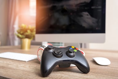 video game controller and a pc