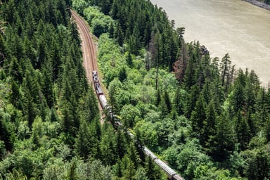 Cargo Train Rolling River
