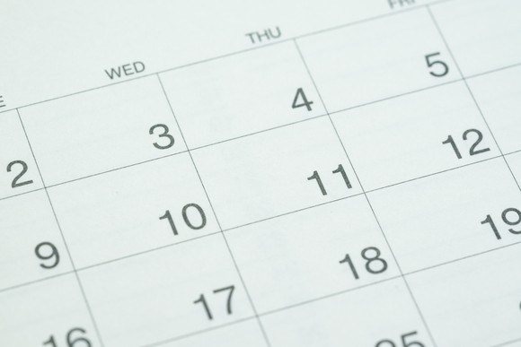 Closeup of calendar