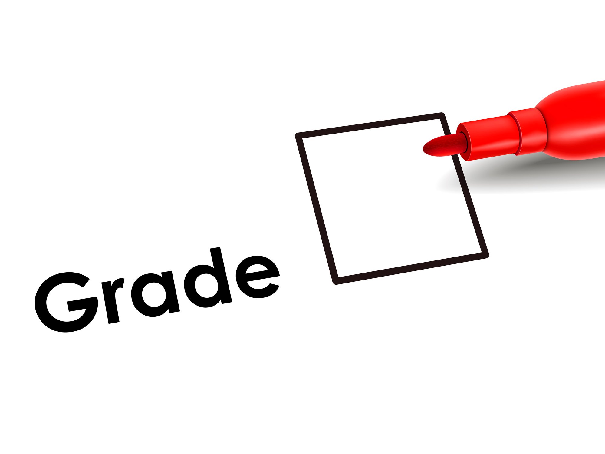 Grade checkbox with red marker