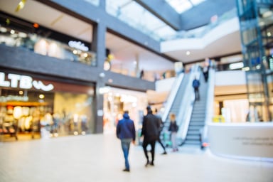 modern shopping center. blurred. out of focus.