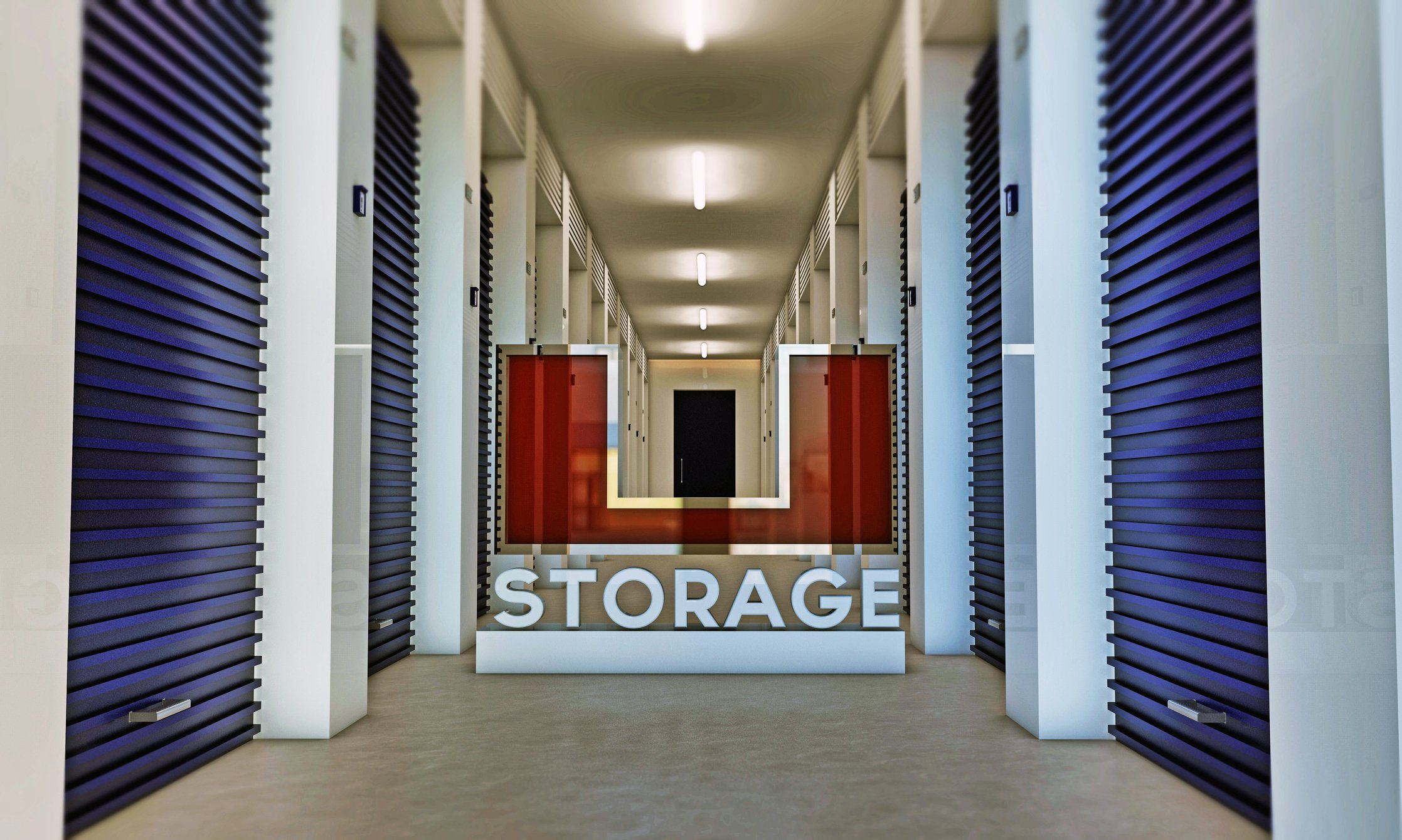 Interior of a self-storage building.