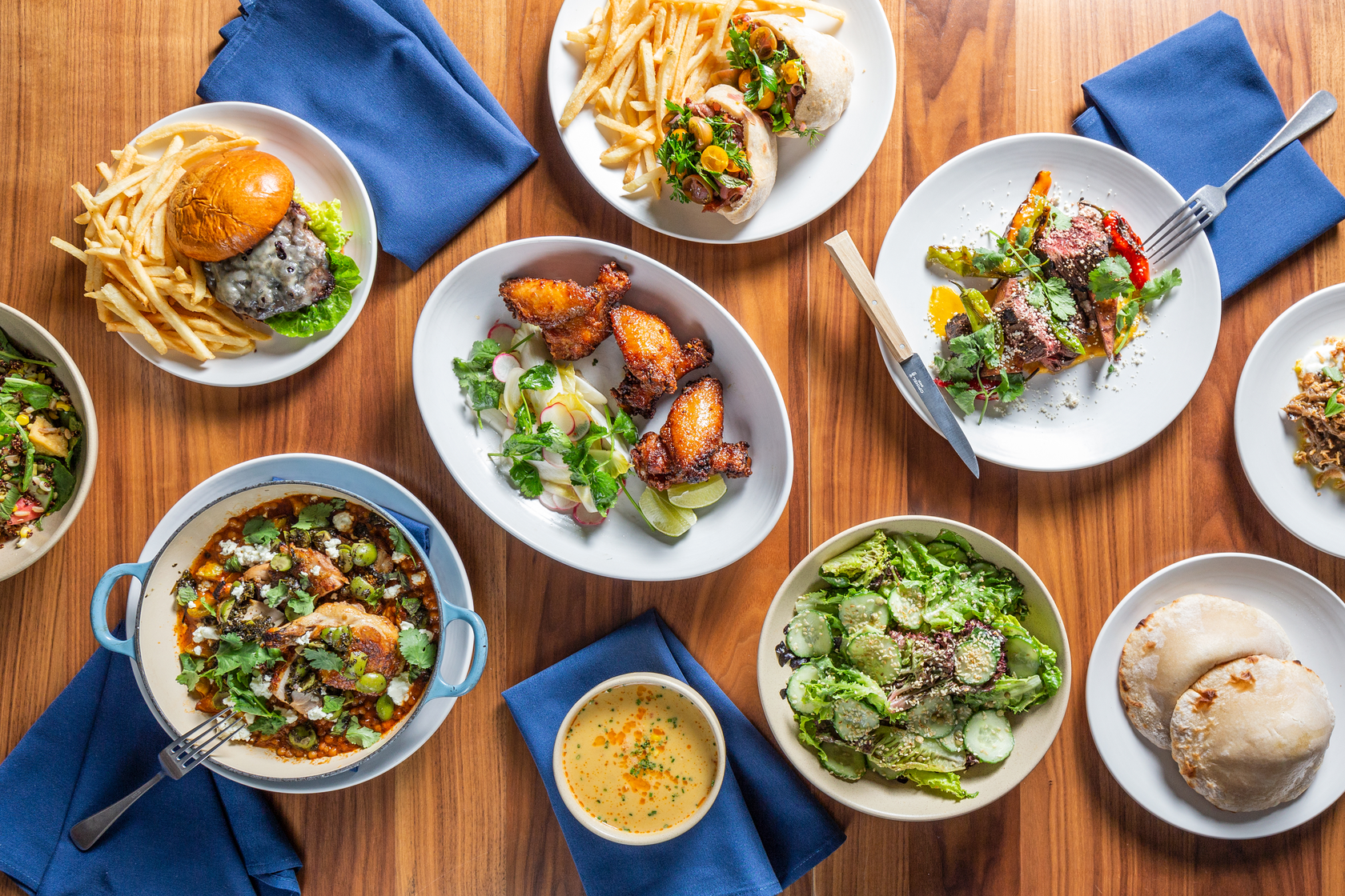Prepared meals on a table.