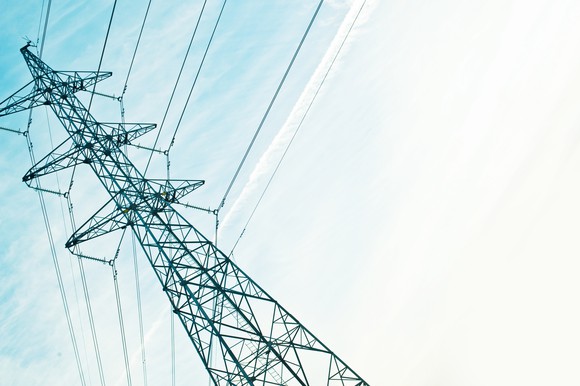 An electricity pylon.