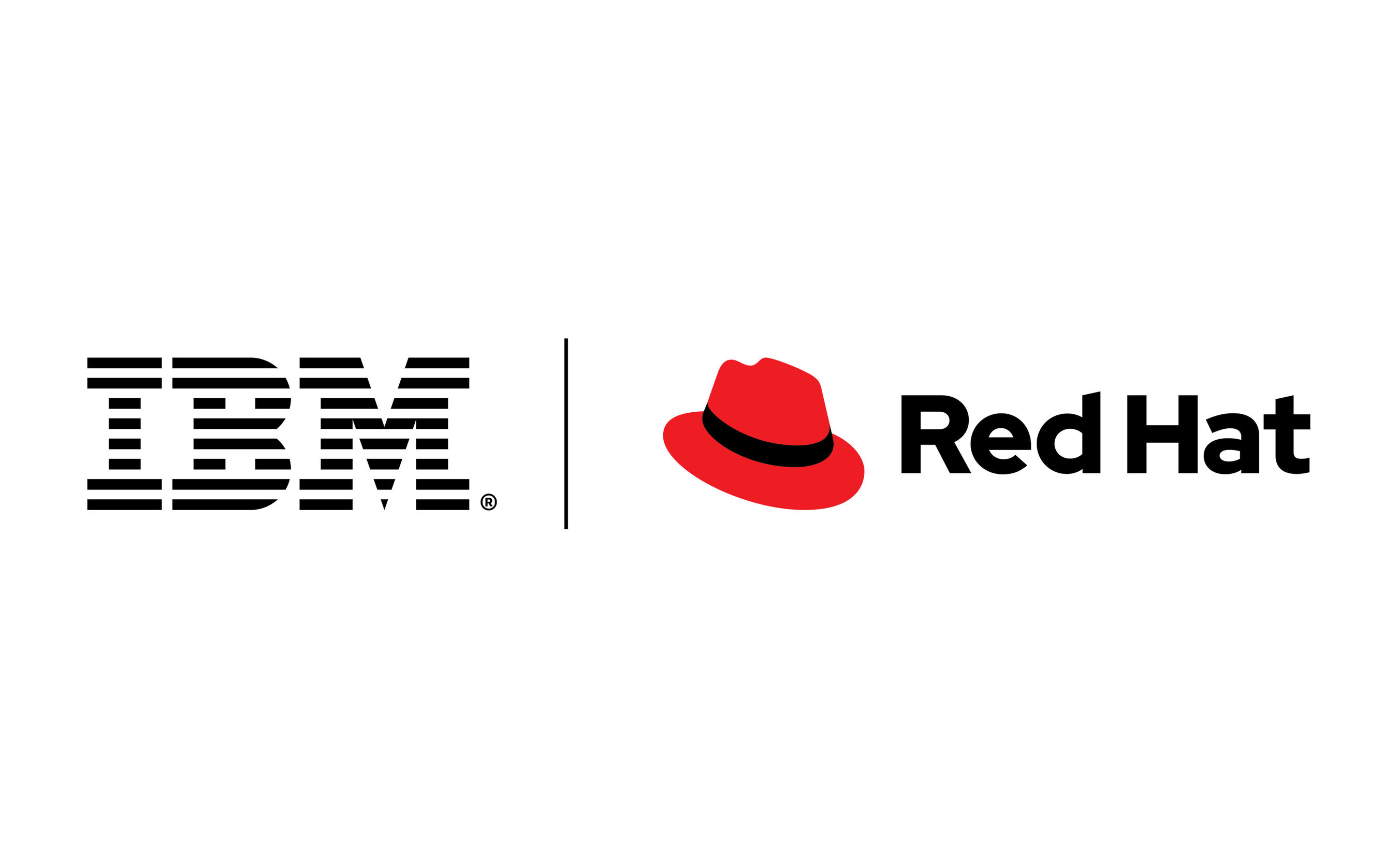 The IBM and Red Hat logos.