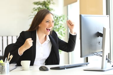 woman celebrating