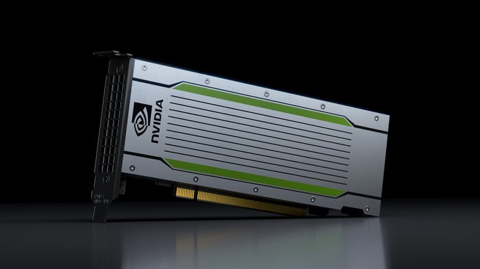 A NVIDIA graphics processing unit (GPU).