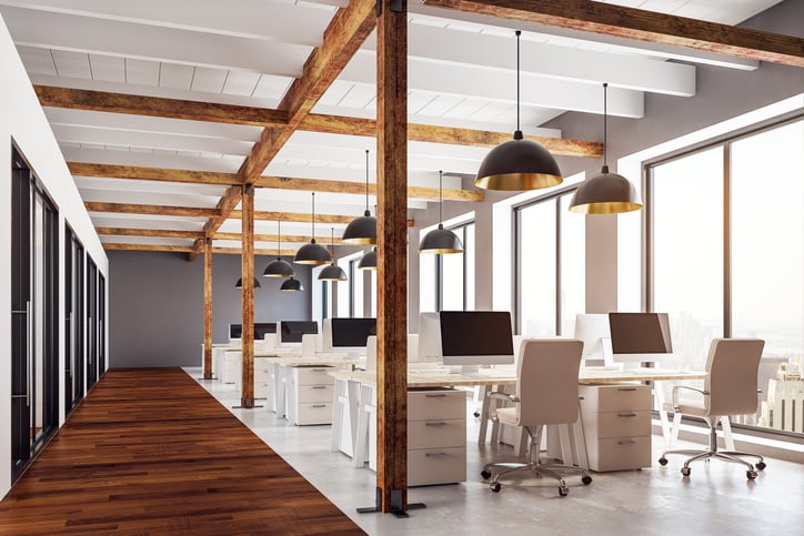 A newly furnished office.