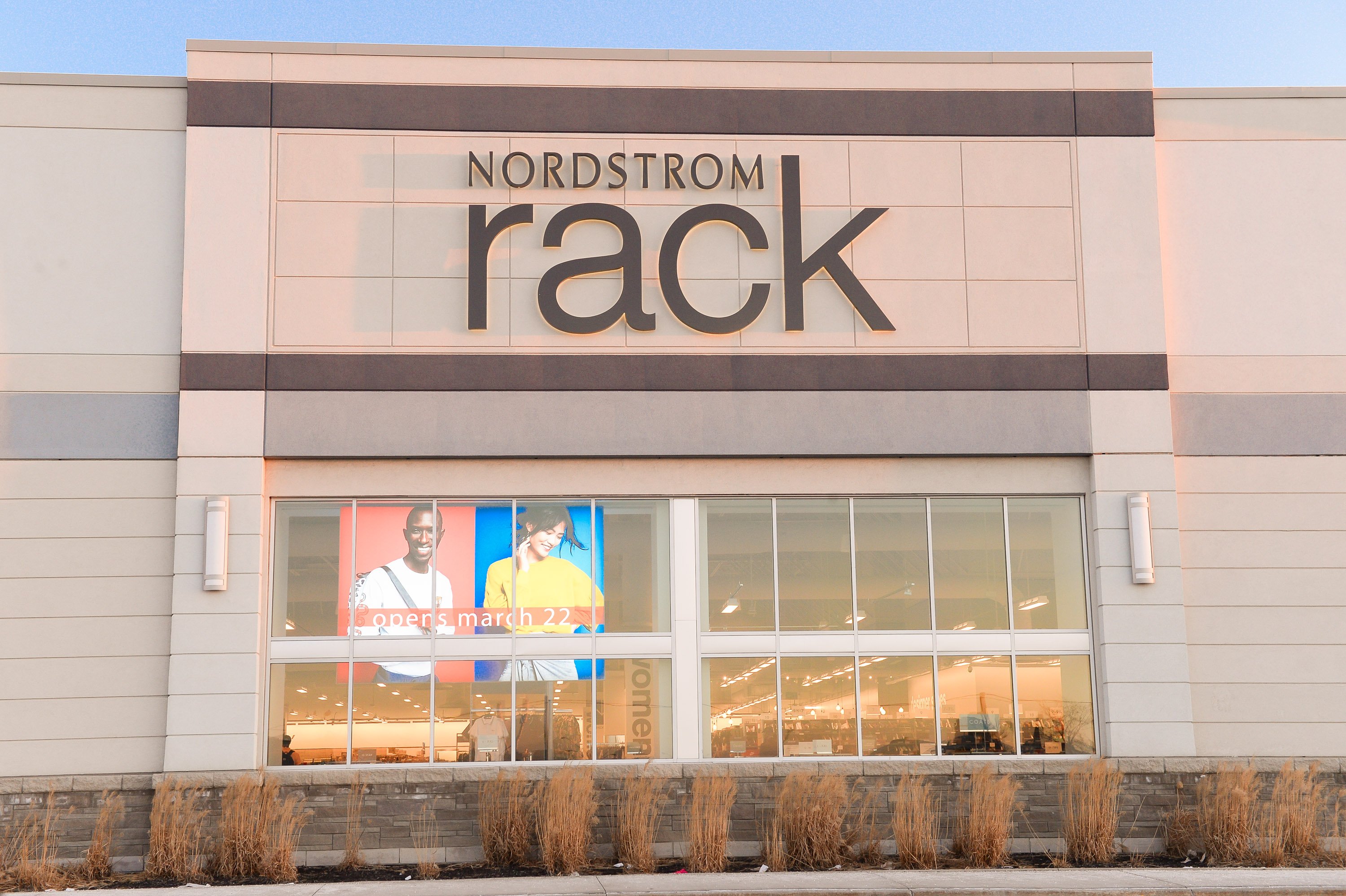The entrance to a Nordstrom Rack store