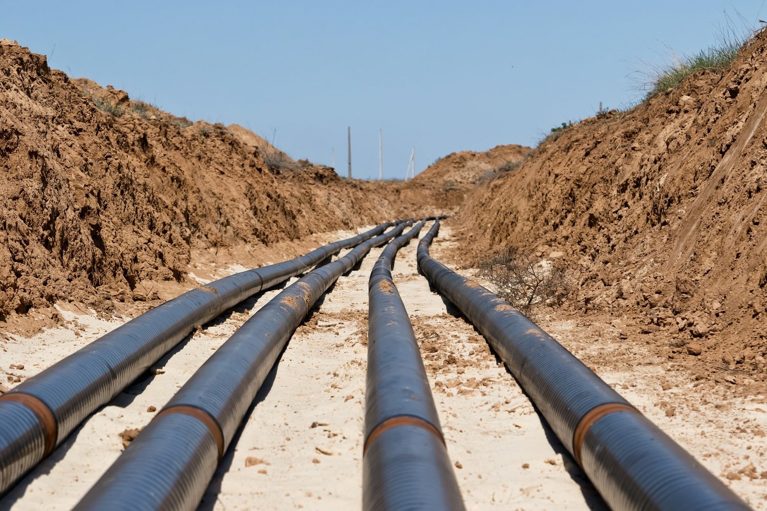 Pipelines under construction.