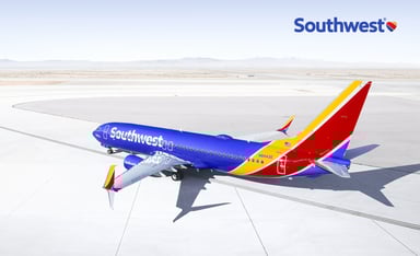 Southwest airline at an airport