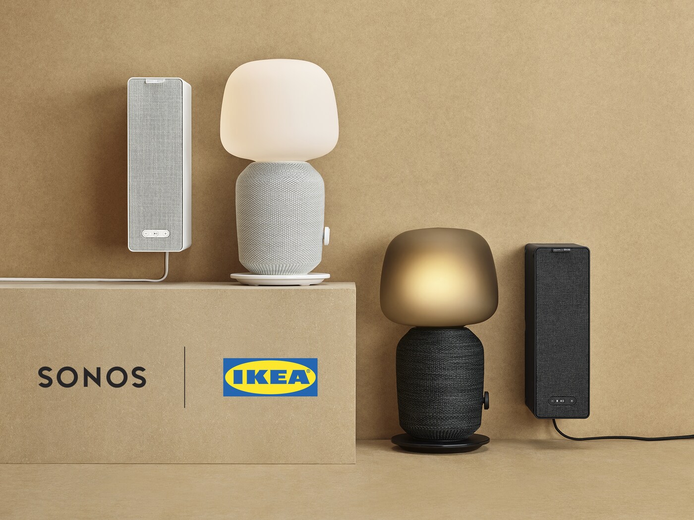 Ikea bookshelf speaker and lamp