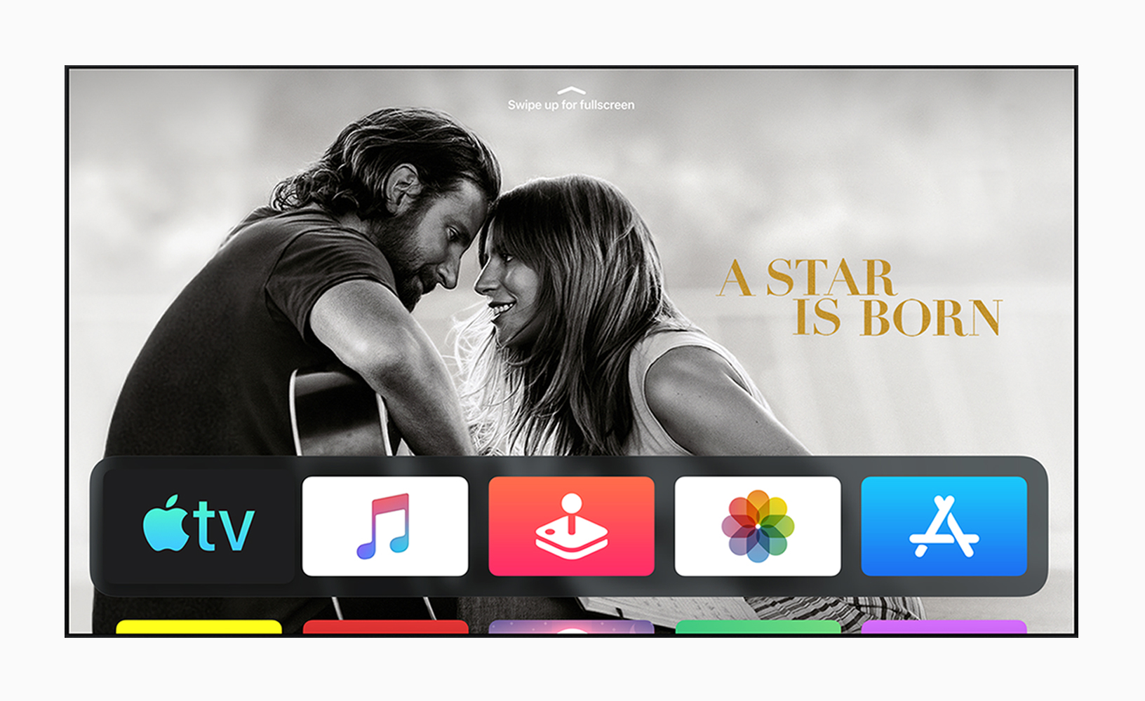 Apple TV home screen. 