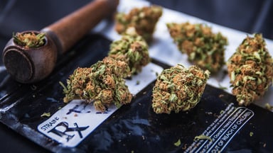 Medical marijuana with pipe
