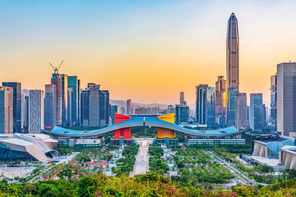 Skyline of Shenzen, China. 