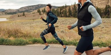 Joggers wearing Lululemon clothes
