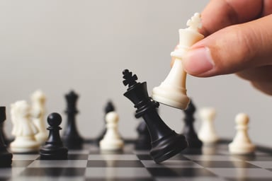 Chess Pieces Battling