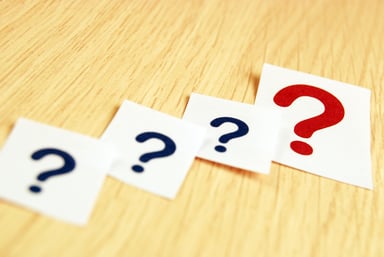 Four question marks