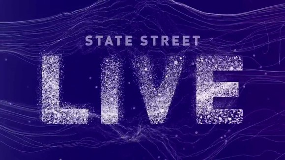 Purple background with words State Street Live on it.