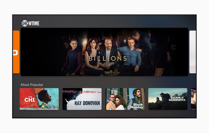 The Apple TV App featuring Showtime shows.