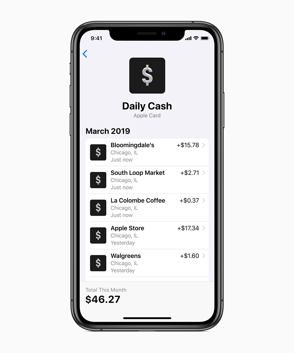 Daily Cash in Apple Wallet
