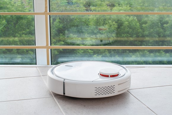 A robot vacuum cleaner.