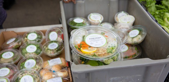 Starbucks serves food to the hungry.