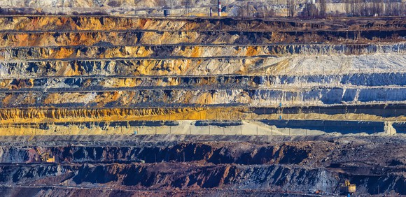 The inside of a gold mine.